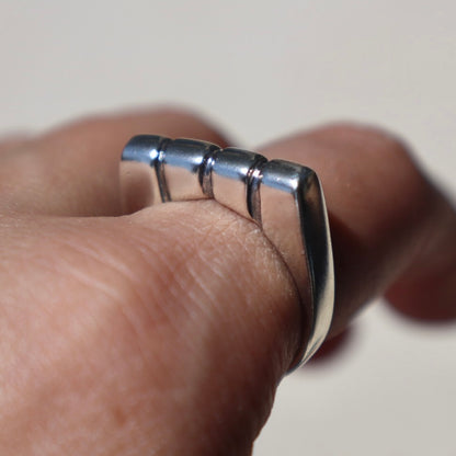 Modern Silver Stacker Ring