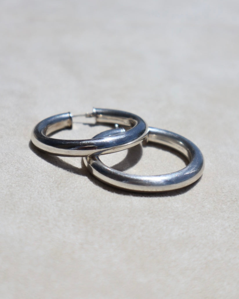 Classic Silver Hoops