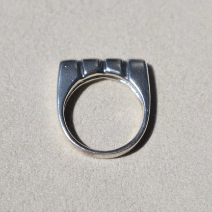 Modern Silver Stacker Ring