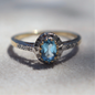 Blue Topaz + Diamond Ring