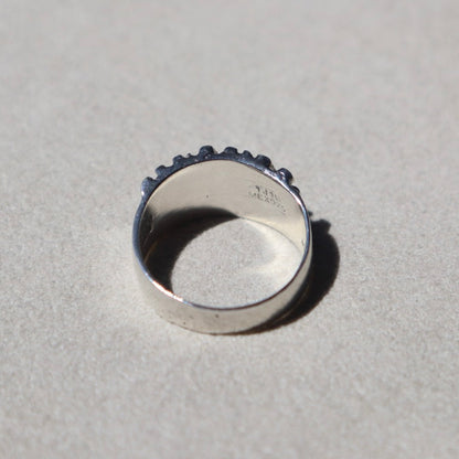 Brutalist Carved Silver Nugget Ring