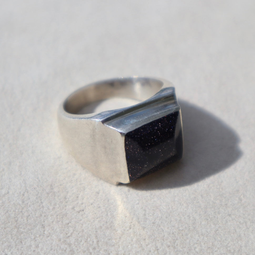 Taxco Mexico Blue Goldstone Ring