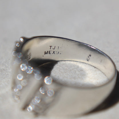 Brutalist Carved Silver Nugget Ring