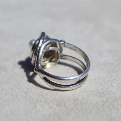 Nested Pearl Sterling Silver Ring