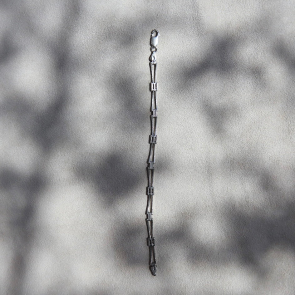 Minimalist Sterling Silver Hinged Bar Bracelet