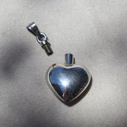 Sterling Silver Puffy Heart Vial Pendant