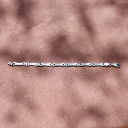Chunky Silver Bar Link Bracelet