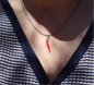 Italian Sterling + Coral Cornicello Pendant
