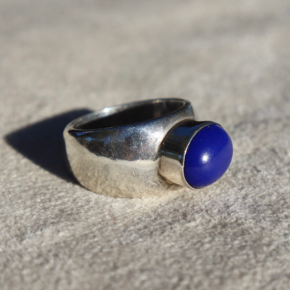 Chunky Sterling + Lapis Lazuli Ring