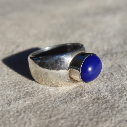 Chunky Sterling + Lapis Lazuli Ring