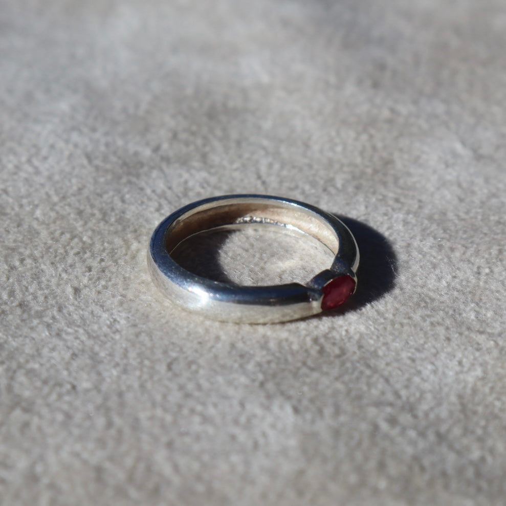 Minimalist Sterling Ruby Band