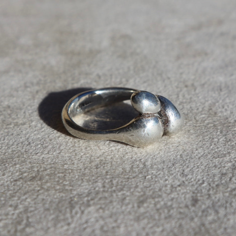 Organic Sterling Silver Bubble Ring