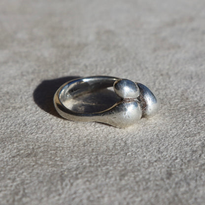 Organic Sterling Silver Bubble Ring