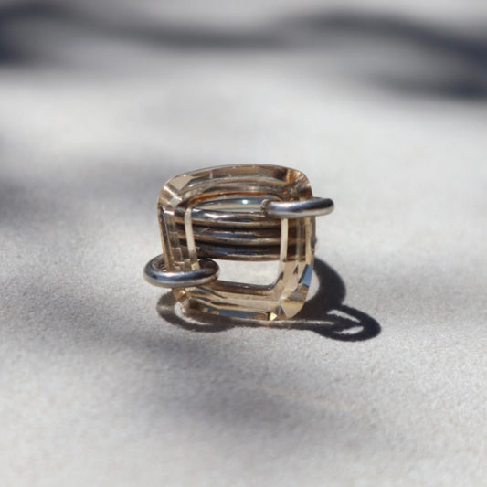 Silver Wire Wrapped + Glass Ring