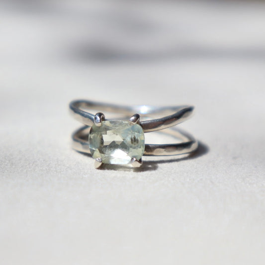 Modernist Prasiolite Ring