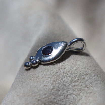 Freeform Garnet Teardrop Pendant