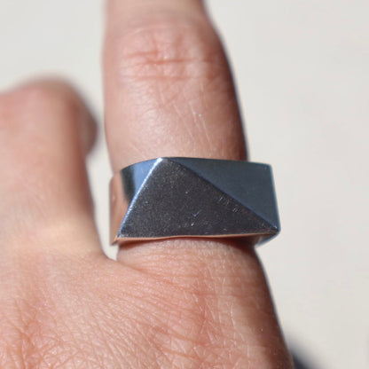 Geometric Sterling Signet Ring