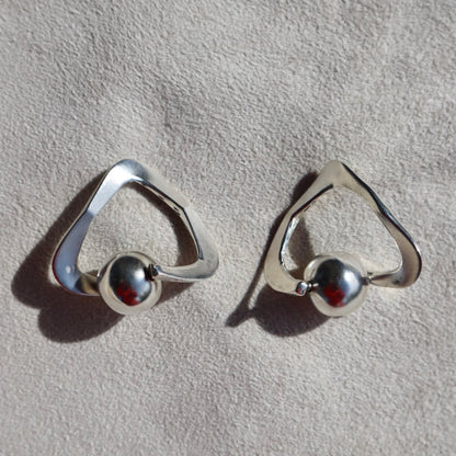 Handmade Abstract Sterling Spinner Earrings