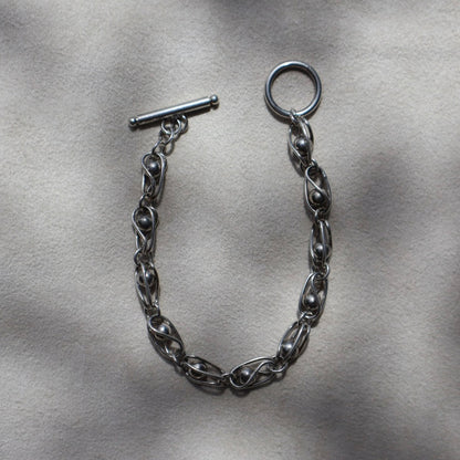Modern Caged Ball Toggle Bracelet