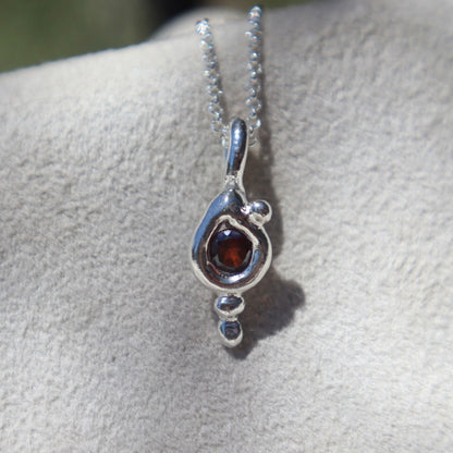Freeform Garnet Teardrop Pendant