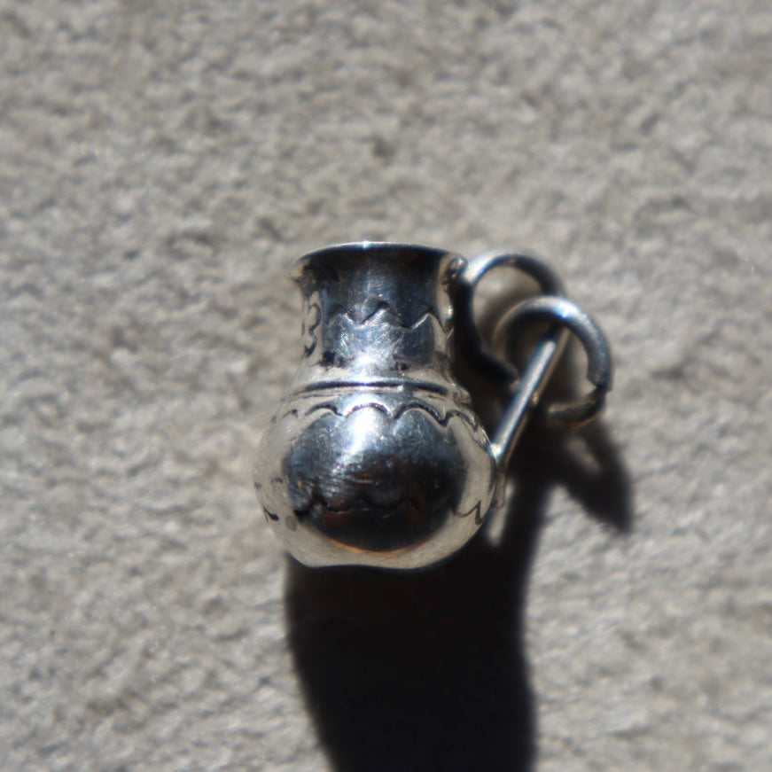 Sterling Silver Etched Pitcher Pendant