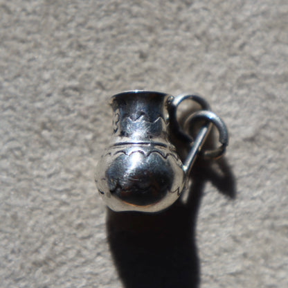 Sterling Silver Etched Pitcher Pendant