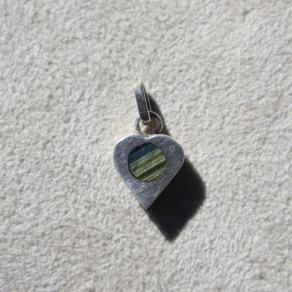 Sterling Taxco Tiger’s Eye Heart Pendant