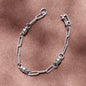 Handmade Silver Cable Chain and Beaded Bracelet