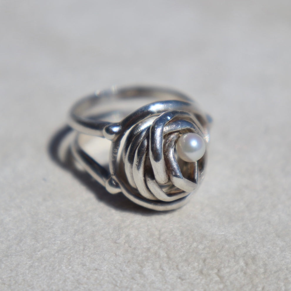 Nested Pearl Sterling Silver Ring