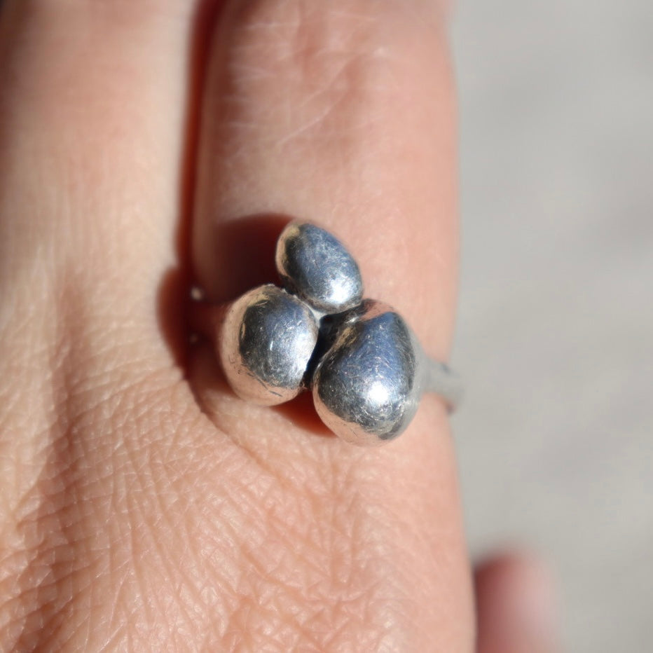 Organic Sterling Silver Bubble Ring