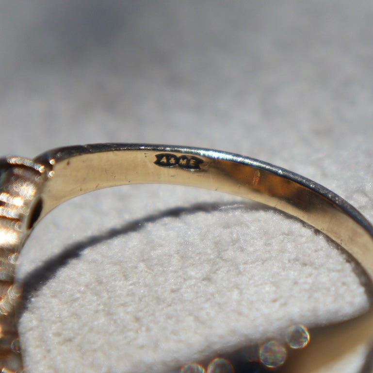 Opal + Blue Sapphire Chevron Ring