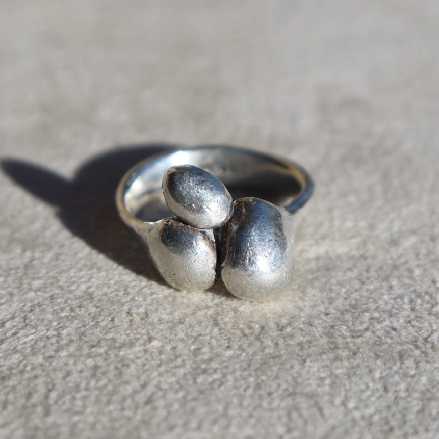 Organic Sterling Silver Bubble Ring