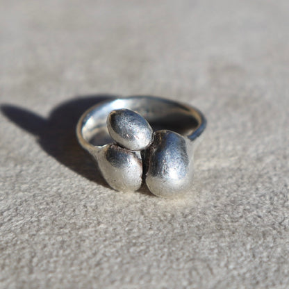 Organic Sterling Silver Bubble Ring
