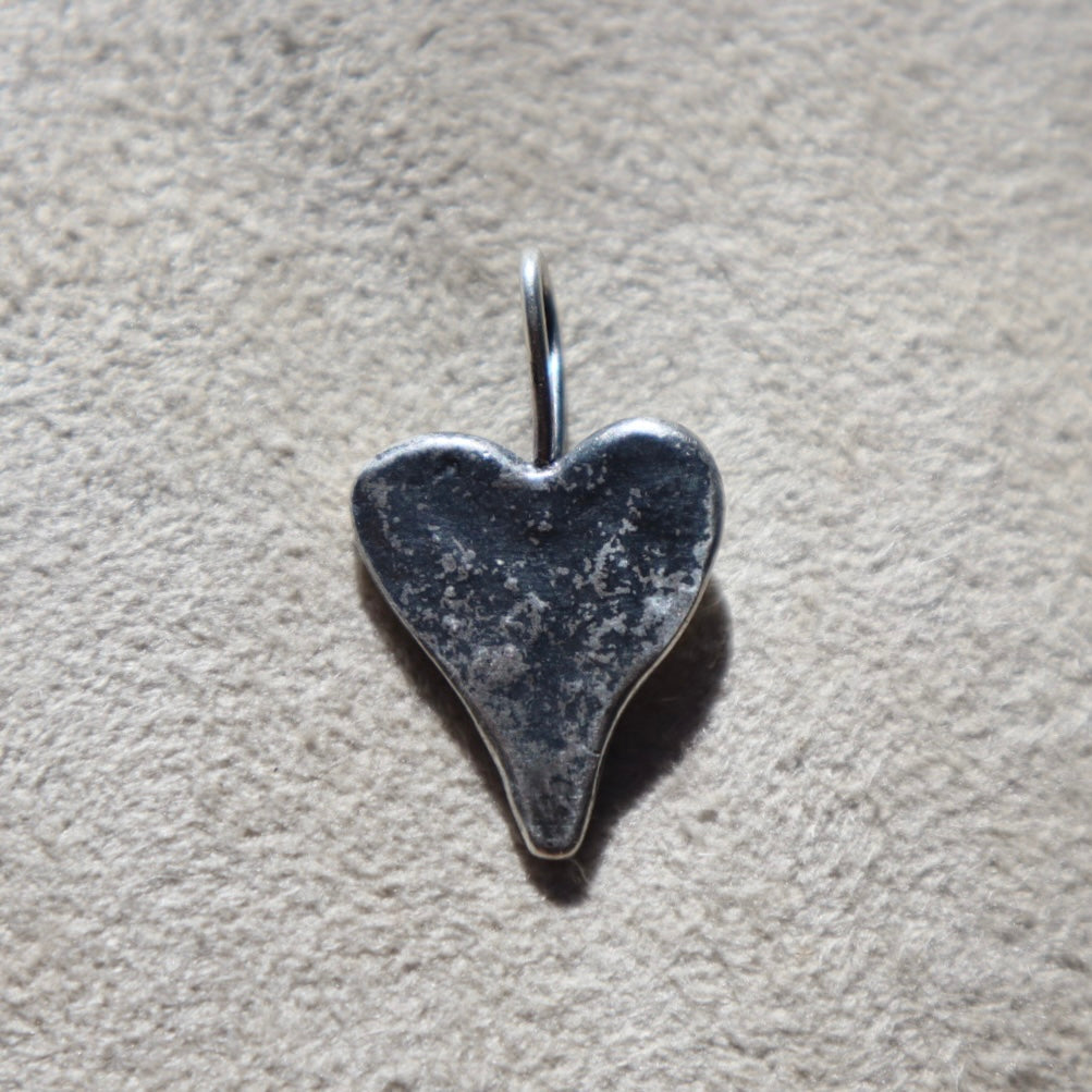 Sterling Silver Brutalist Heart Pendant