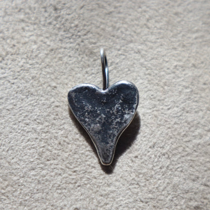 Sterling Silver Brutalist Heart Pendant