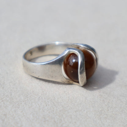 Modernist Tiger’s Eye Marble Ring