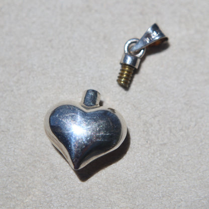 Sterling Silver Puffy Heart Vial Pendants