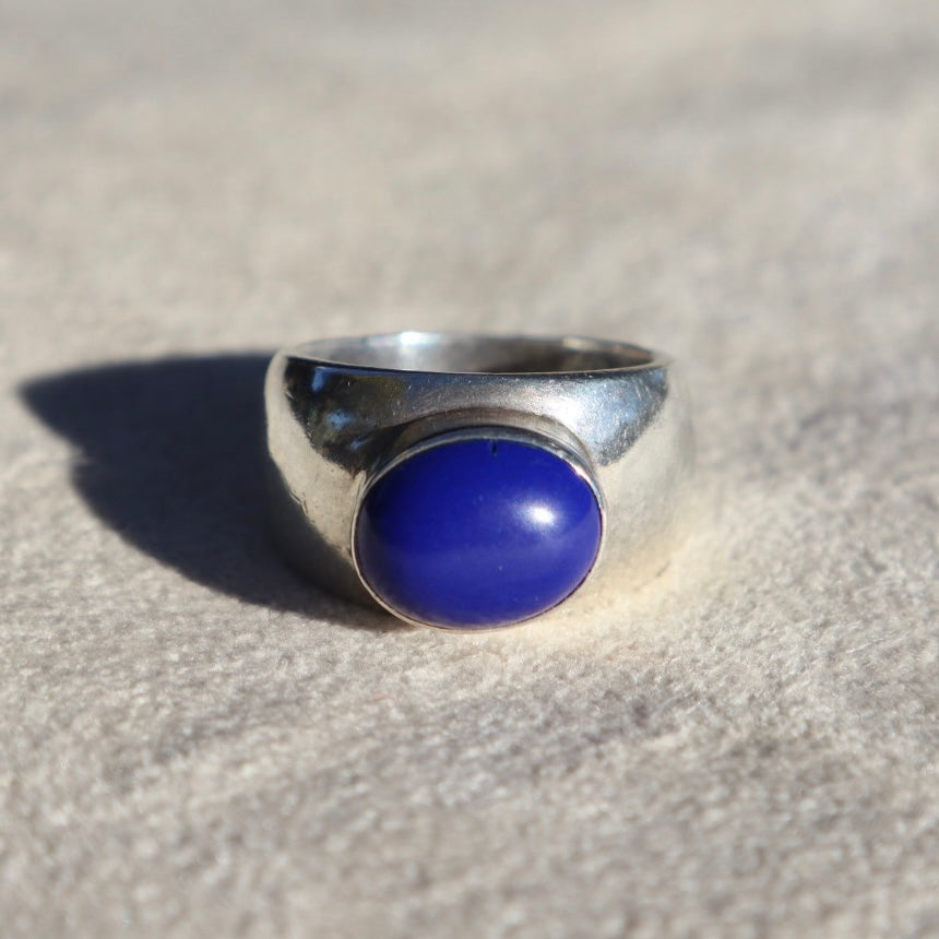 Chunky Sterling + Lapis Lazuli Ring