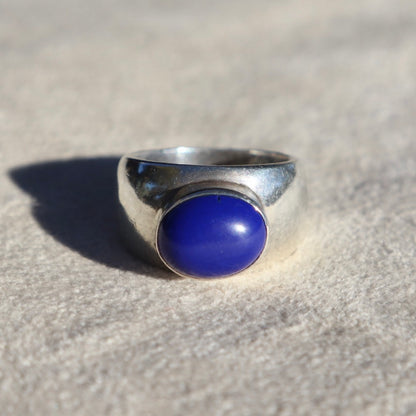 Chunky Sterling + Lapis Lazuli Ring