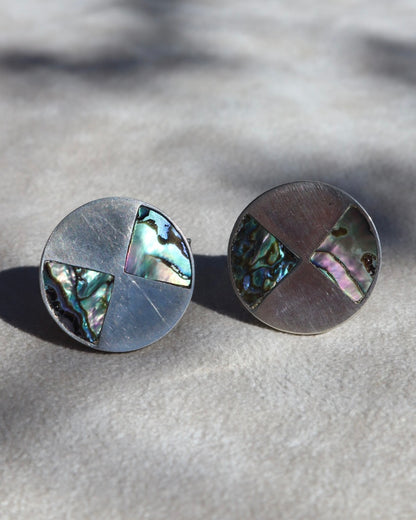 Sterling Abalone Taxco Cuff Links