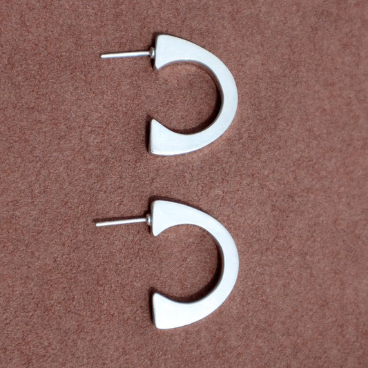 Handmade Silver C Hoops
