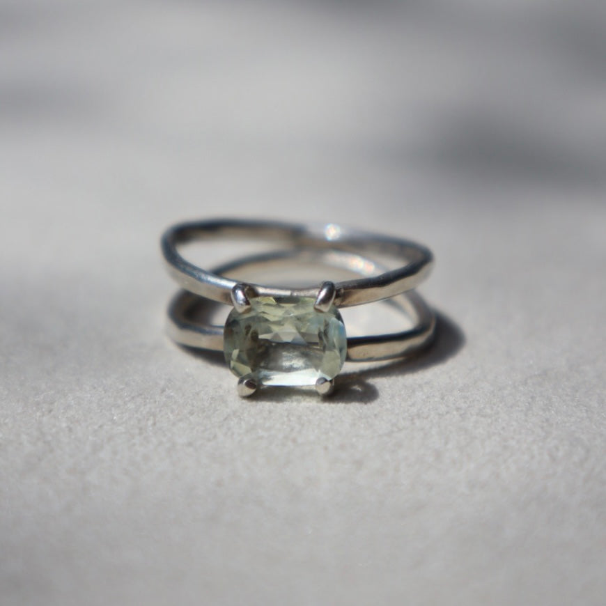 Modernist Prasiolite Ring