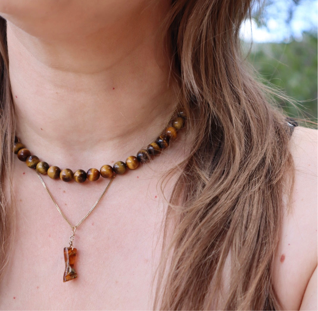 Vintage Tiger’s Eye Beaded Necklace