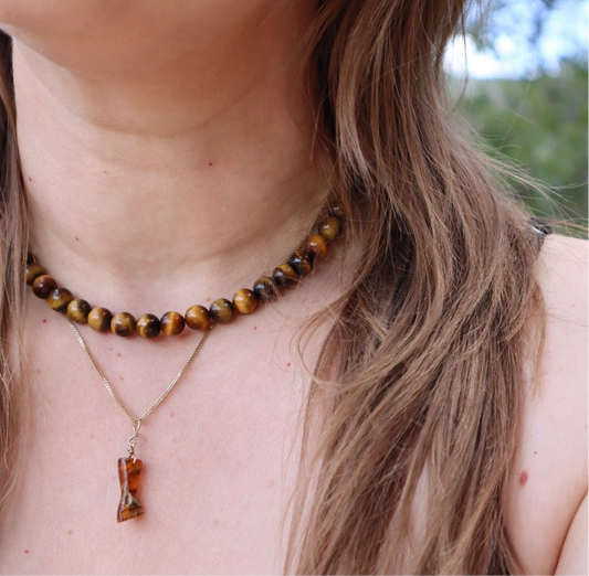 Vintage Tiger’s Eye Beaded Necklace