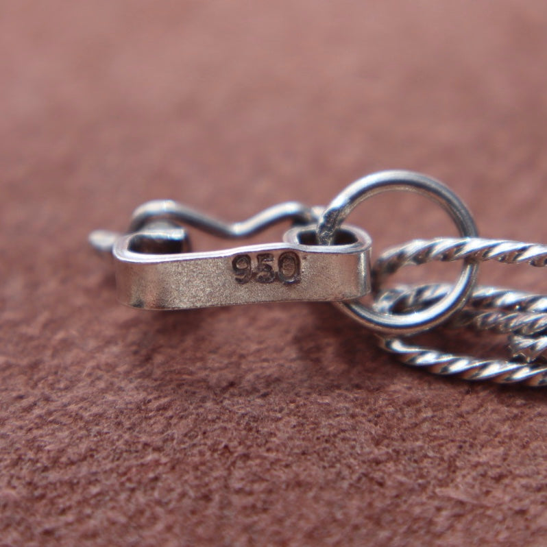 Handmade Silver Cable Chain and Beaded Bracelet