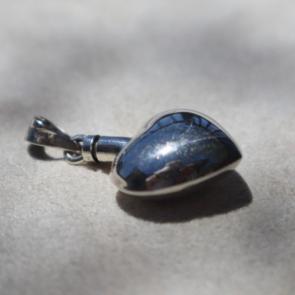 Sterling Silver Puffy Heart Vial Pendant