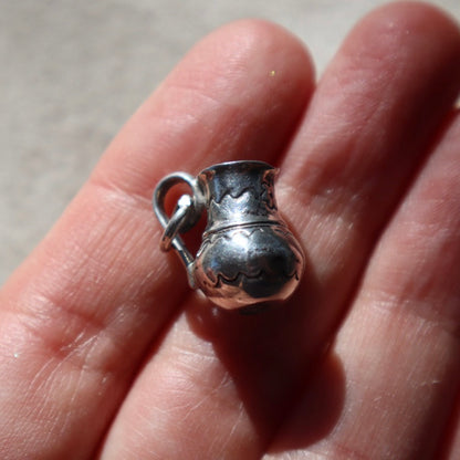 Sterling Silver Etched Pitcher Pendant