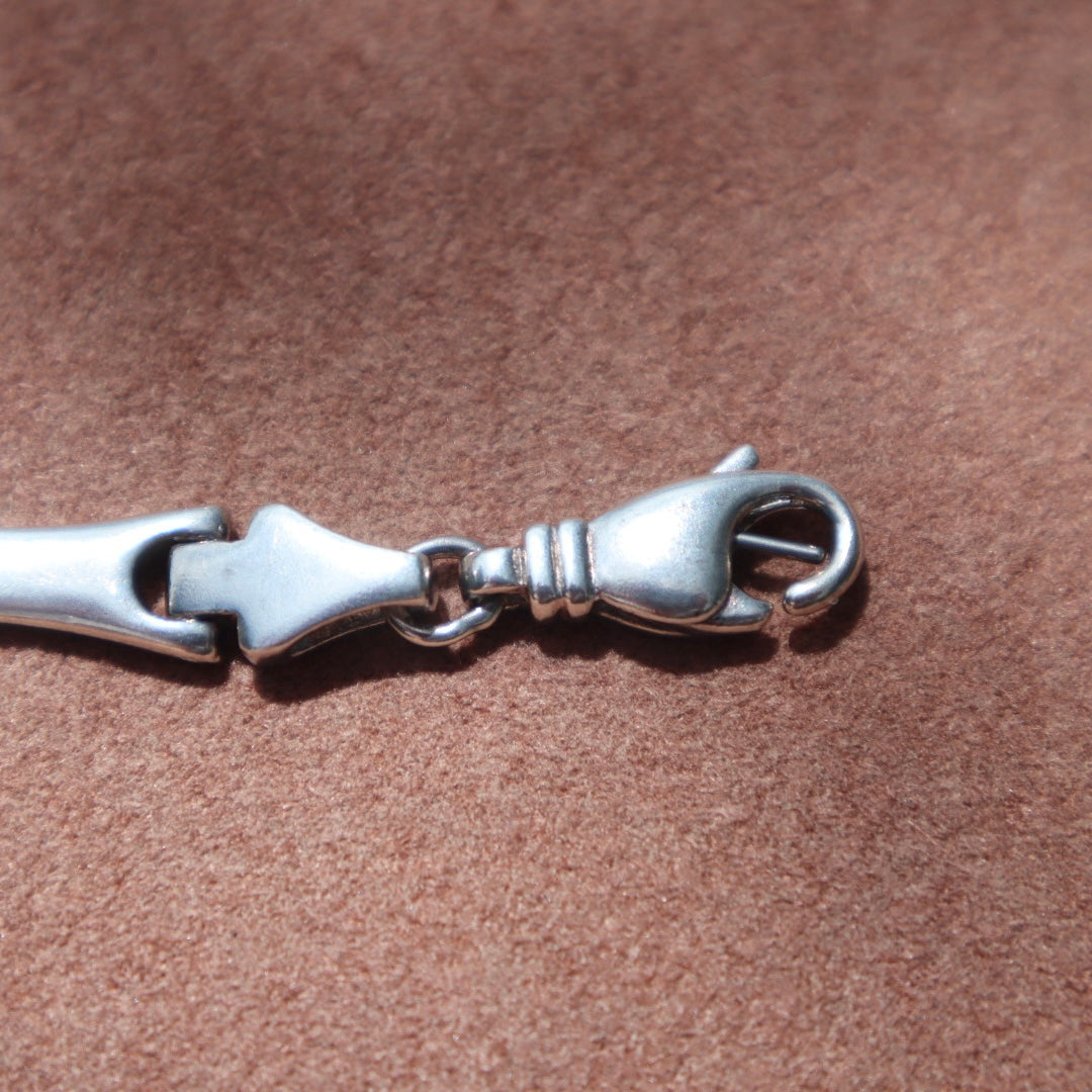 Chunky Silver Bar Link Bracelet