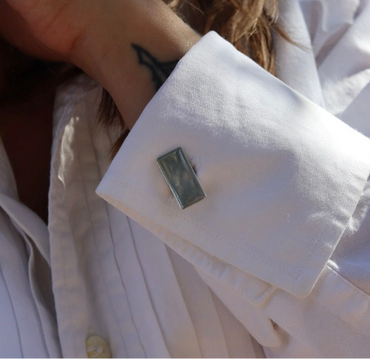 Minimalist Sterling Rectangular Cuff Links