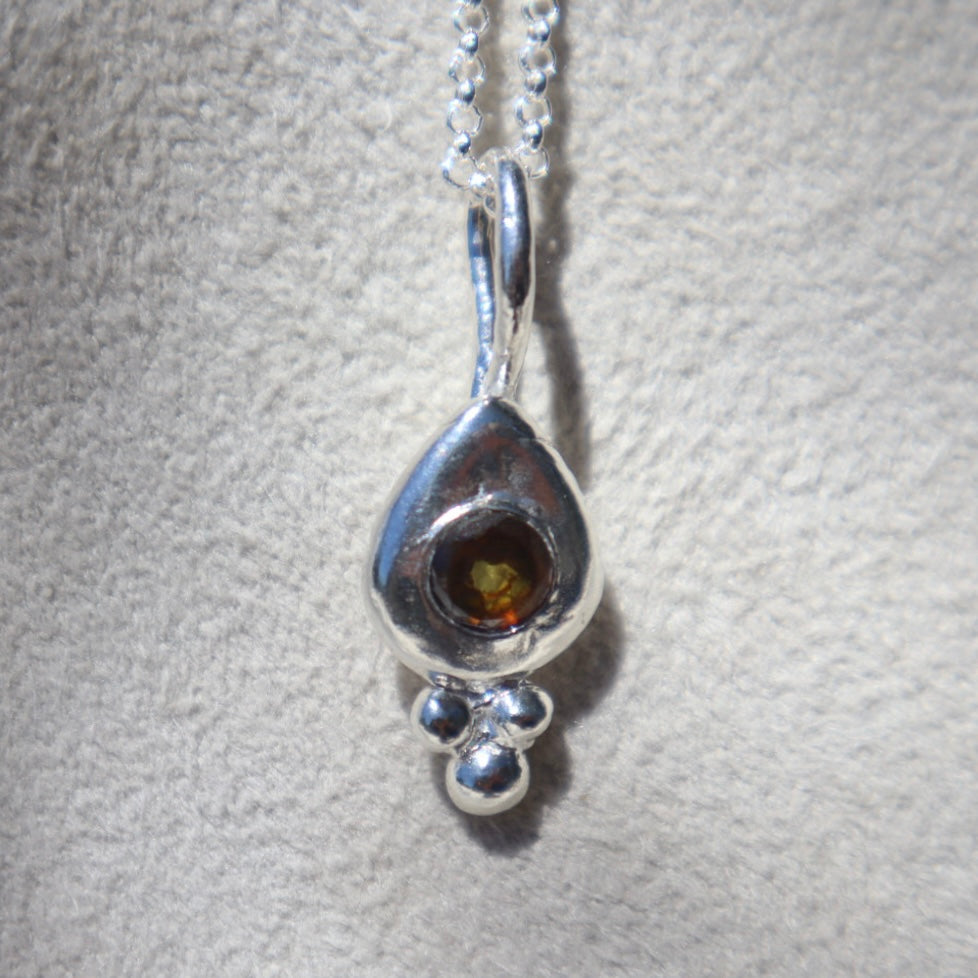 Handmade Freeform Heat Treated Peridot Pendant